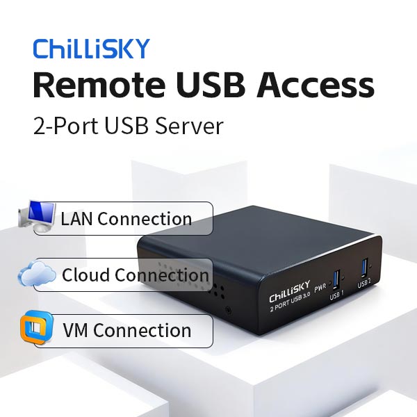 2-Port USB Server-USB over Ethernet Device Server - Industrial-powered ...